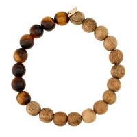 heal tiger eye and wood bead bracelet