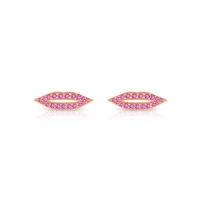 pink sapphire french kiss studs