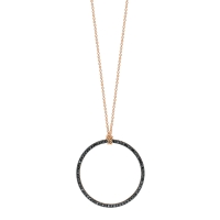 baby black diamond circle on chain