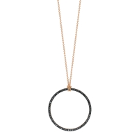 baby black diamond circle on chain