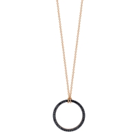 mini black diamond circle on chain
