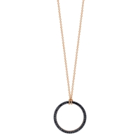 mini black diamond circle on chain