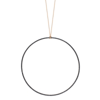 jumbo black diamond circle on chain