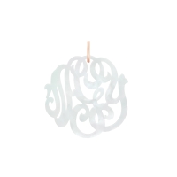 white mop monogram charm