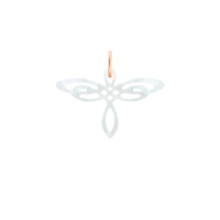 white mop dragonfly charm