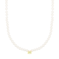 mini cocktail pearl and lemon quartz necklace