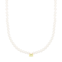 mini cocktail pearl and lemon quartz necklace
