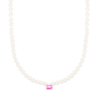 mini cocktail pearl and pink topaz necklace