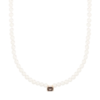 mini cocktail pearl and smoky quartz necklace