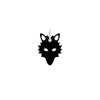 mini onyx wolf charm