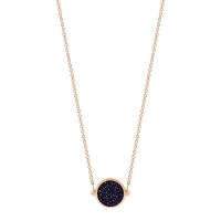 mini ever blue sandstone disc necklace