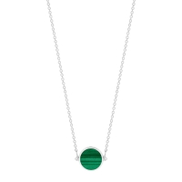 mini ever malachite white gold disc necklace