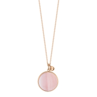 ever pink MOP disc on chain