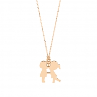 little kiss with bead on chain