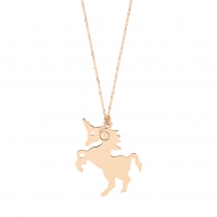 little unicorn & bead on chain