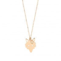 little wolf & bead on chain