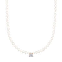 mini midnight pearl & diamond necklace