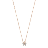 mini diamond milky way open star necklace