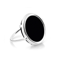 black onyx white gold disc ring