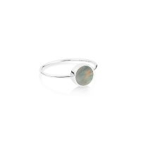 mini ever black MOP white gold disc ring
