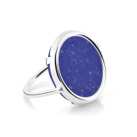 lapis white gold disc ring