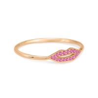 pink sapphire french kiss ring