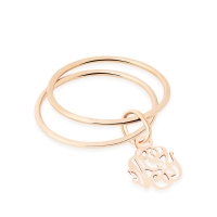 monogram double circle ring