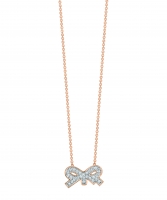 tiny diamond bow necklace