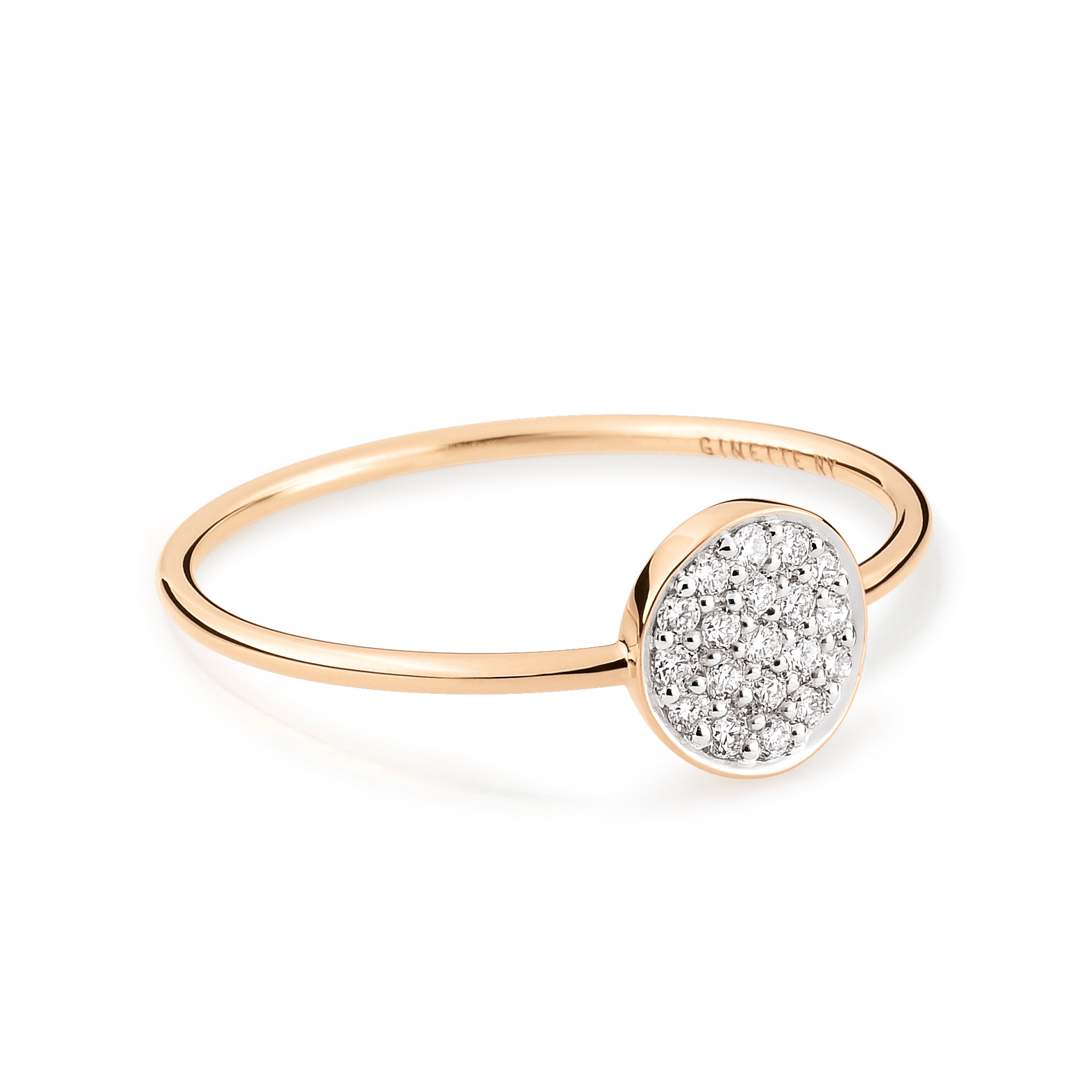 Bague Mini diamond ever disc ring Ginette NY