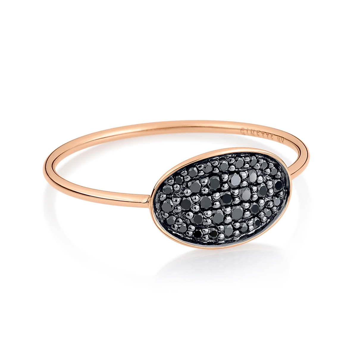 Bague Mini sequin black diamond ring Ginette NY