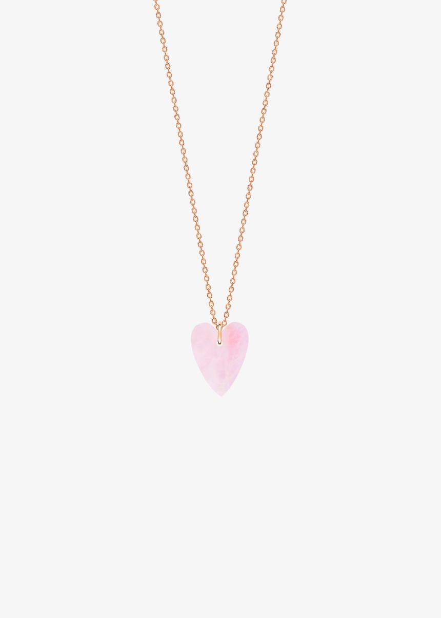 Angèle mini pink quartz heart on chain