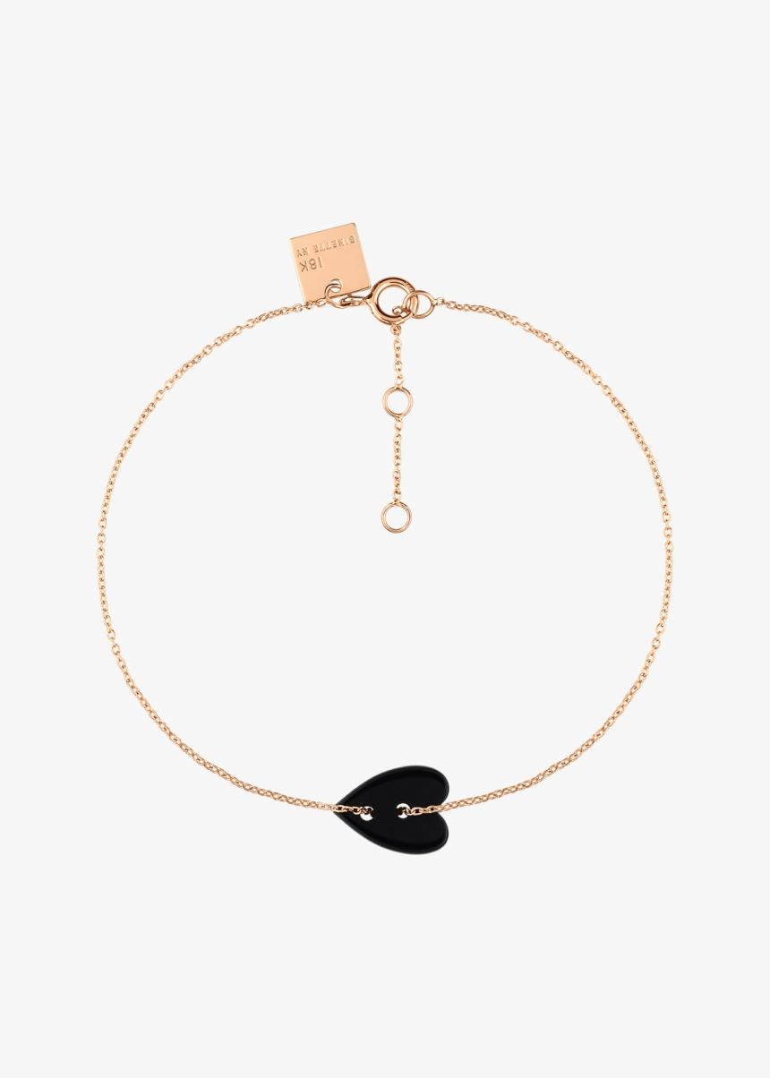 angèle mini onyx heart bracelet