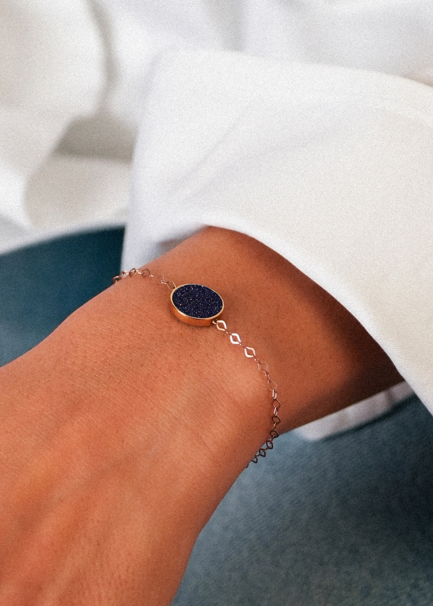 ever blue sandstone disc bracelet