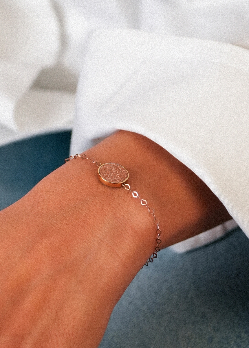 ever gold sandstone disc bracelet