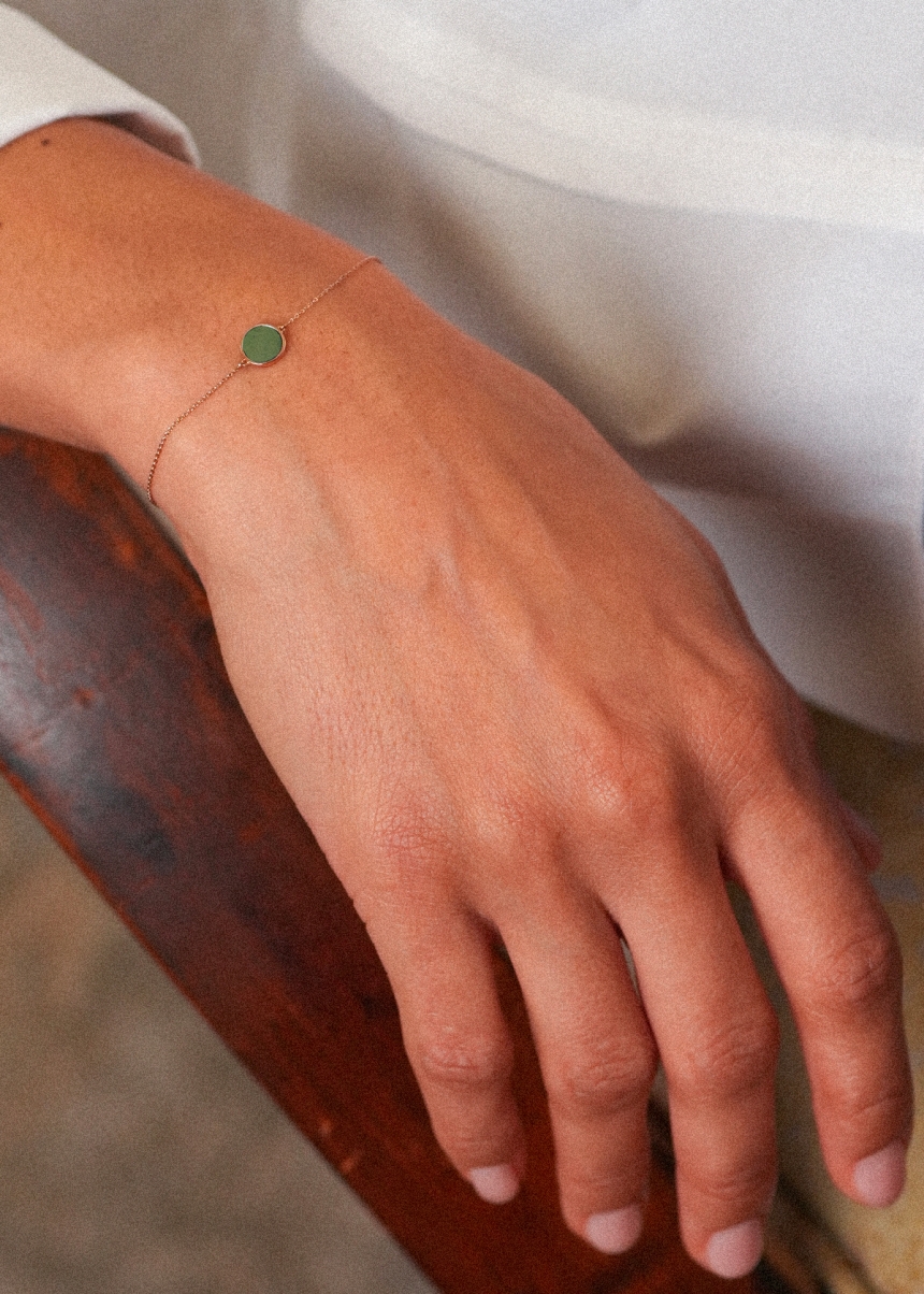 mini ever jade disc bracelet