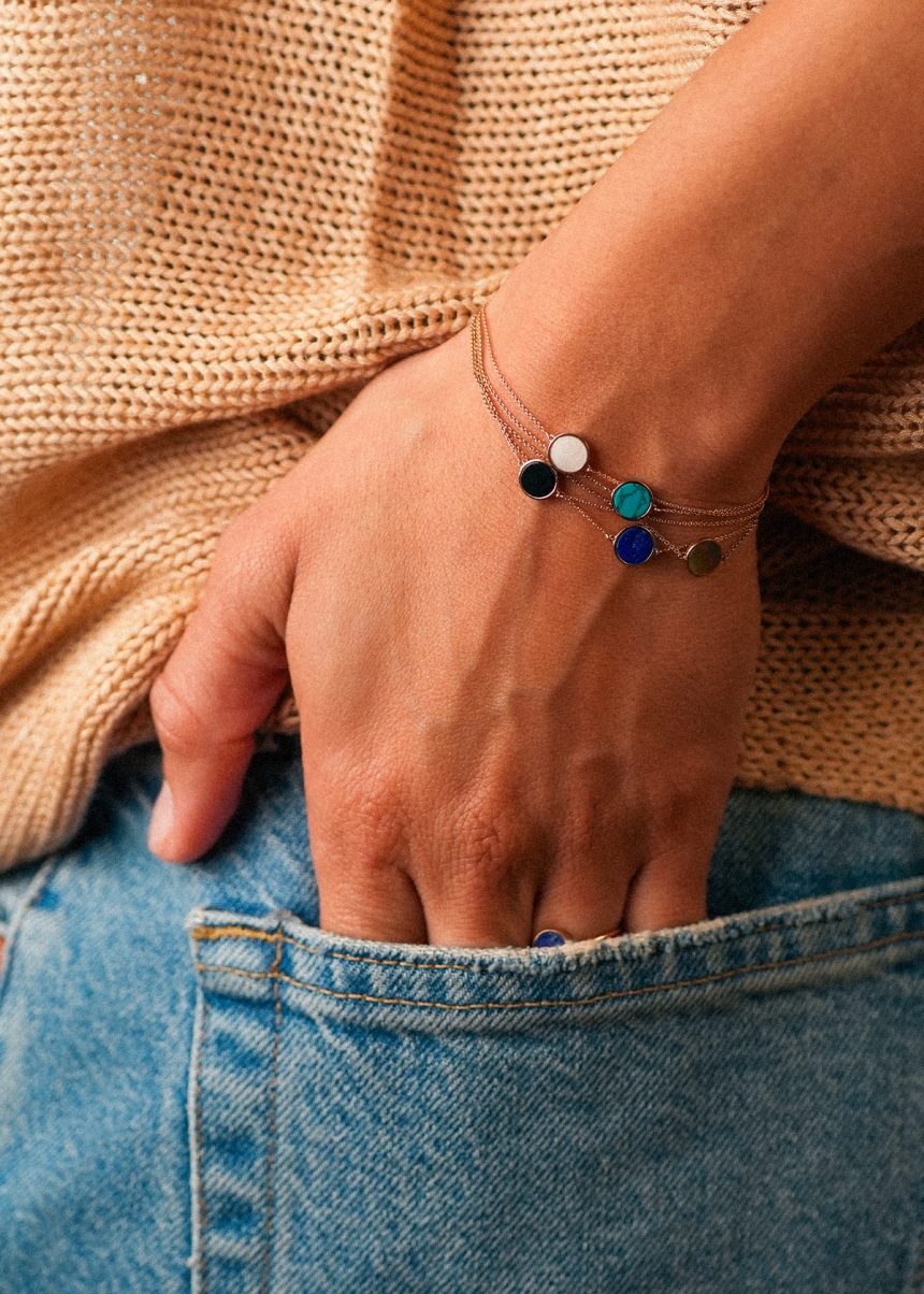 mini ever onyx disc bracelet