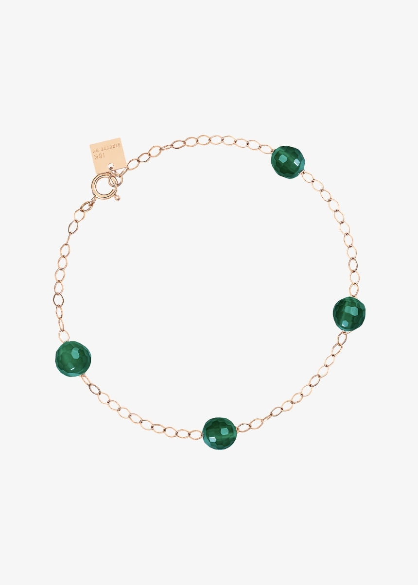 green agate bead chain bracelet