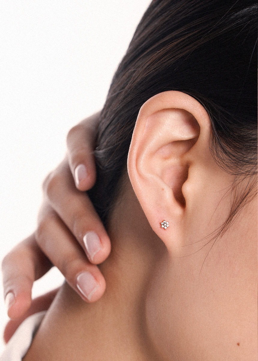 be mine lotus mini diamond studs