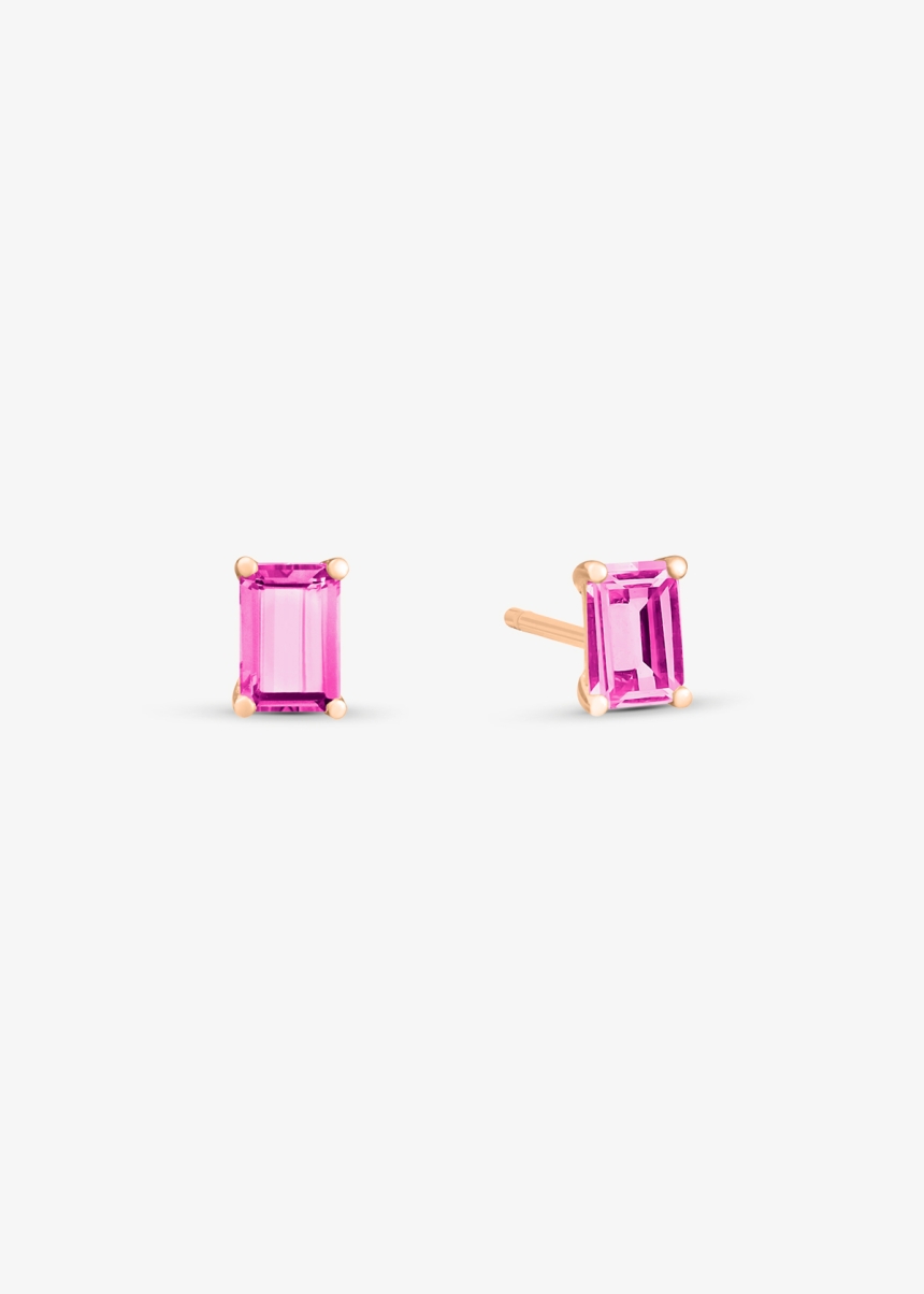 cocktail pink topaz studs