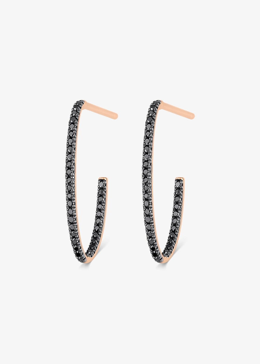 ellipse black diamond hoops