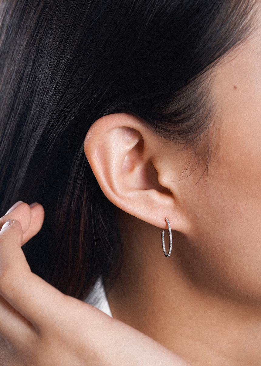 ellipse diamond hoops