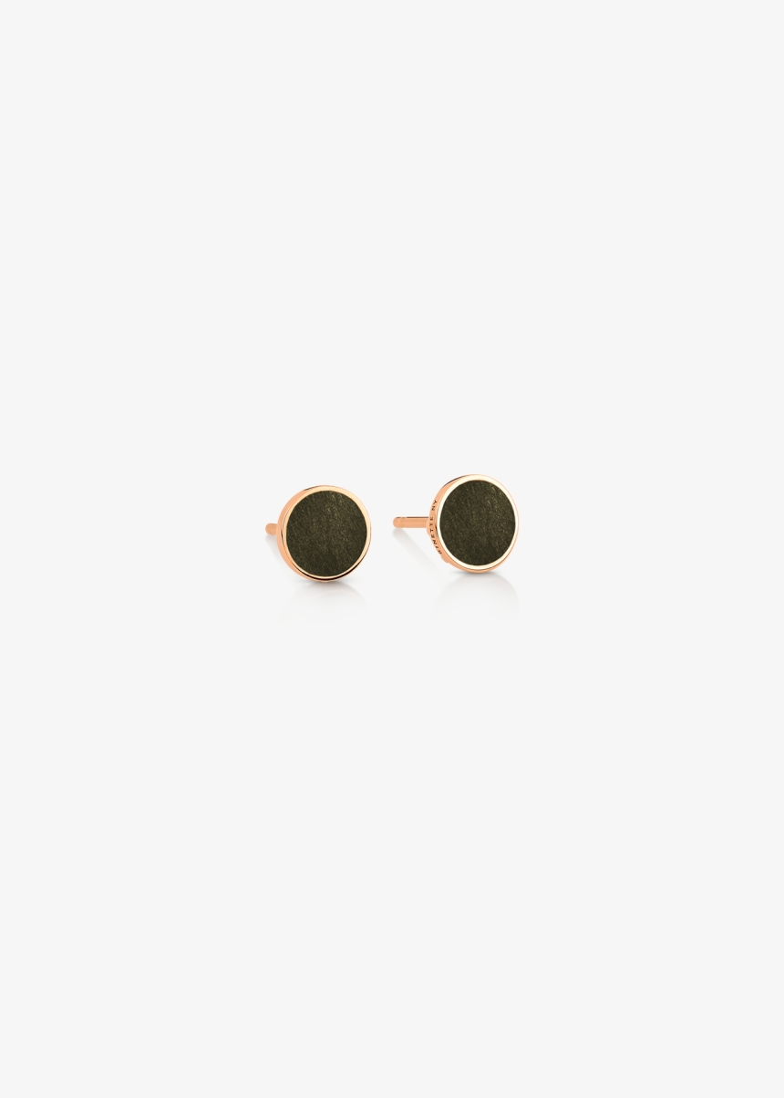 ever golden obisdian disc studs