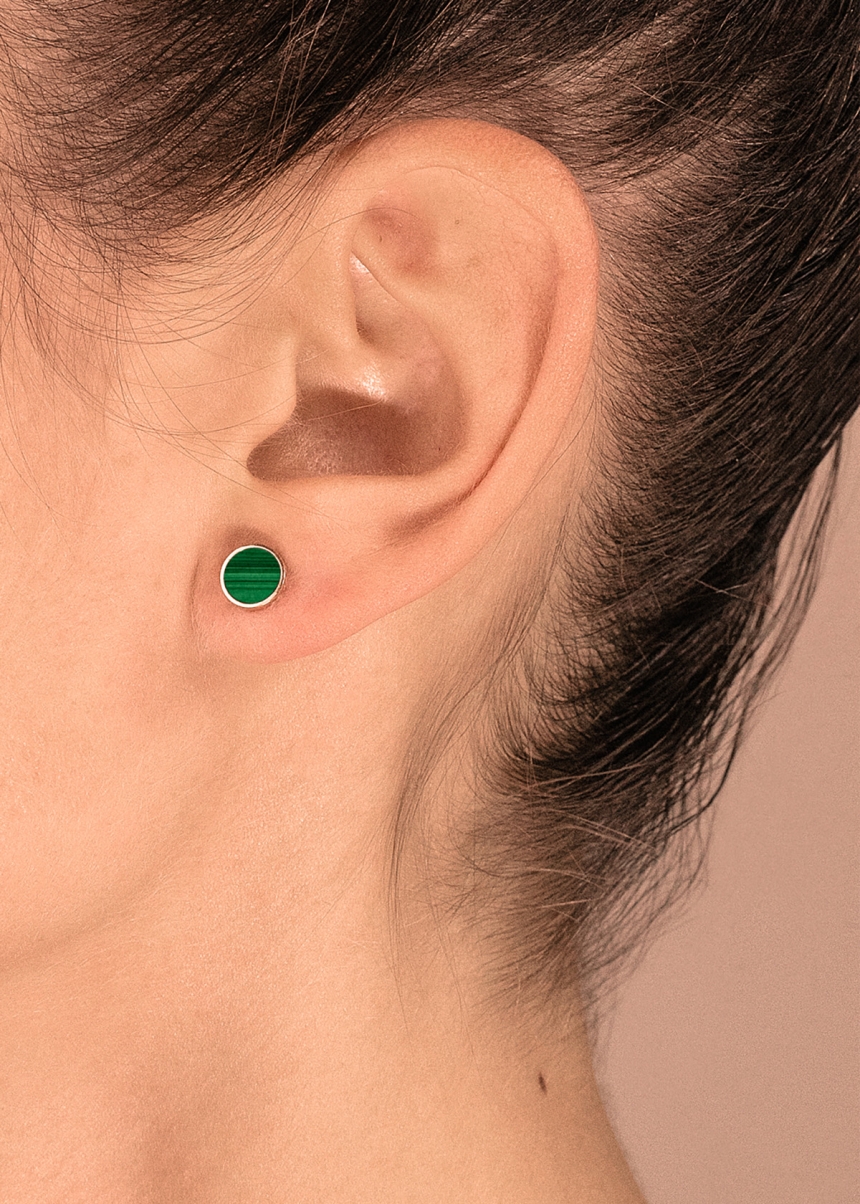 ever malachite disc studs