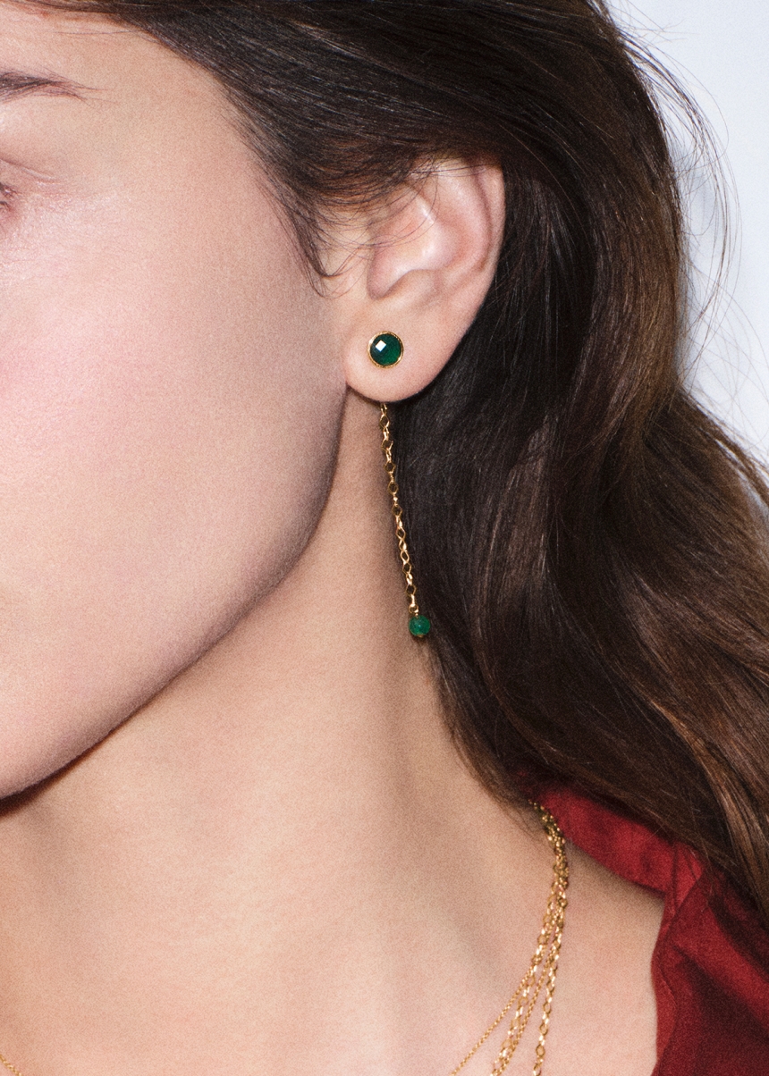 pixie ever green agate disc studs