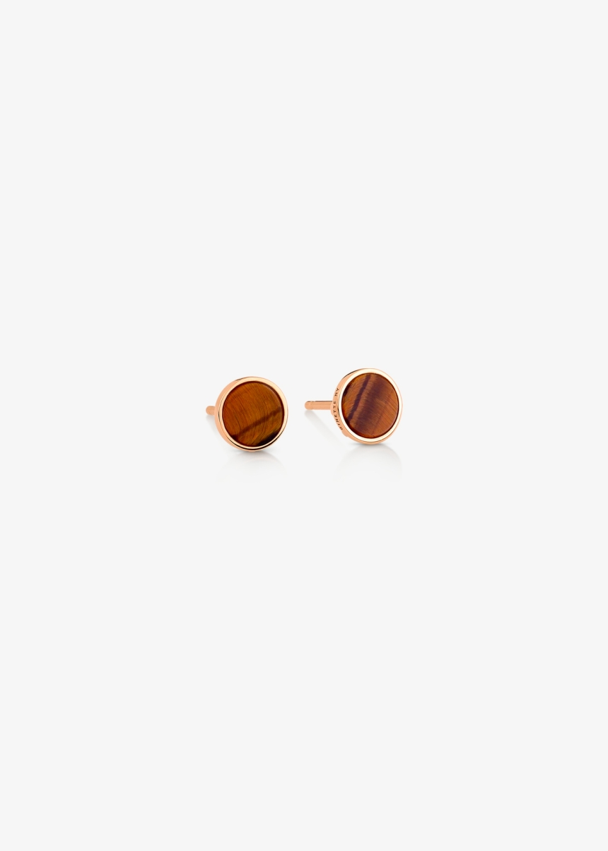 ever tiger eye disc studs