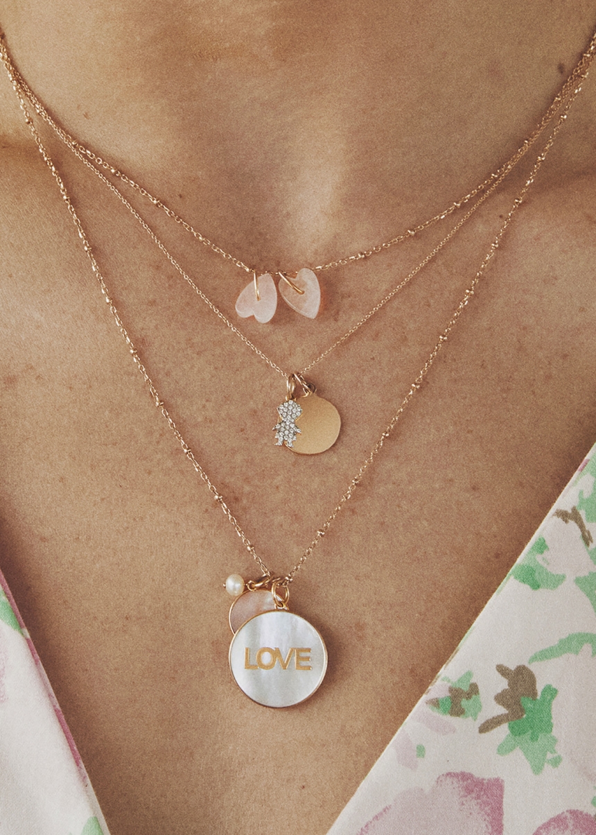 mini angele pink quartz charm