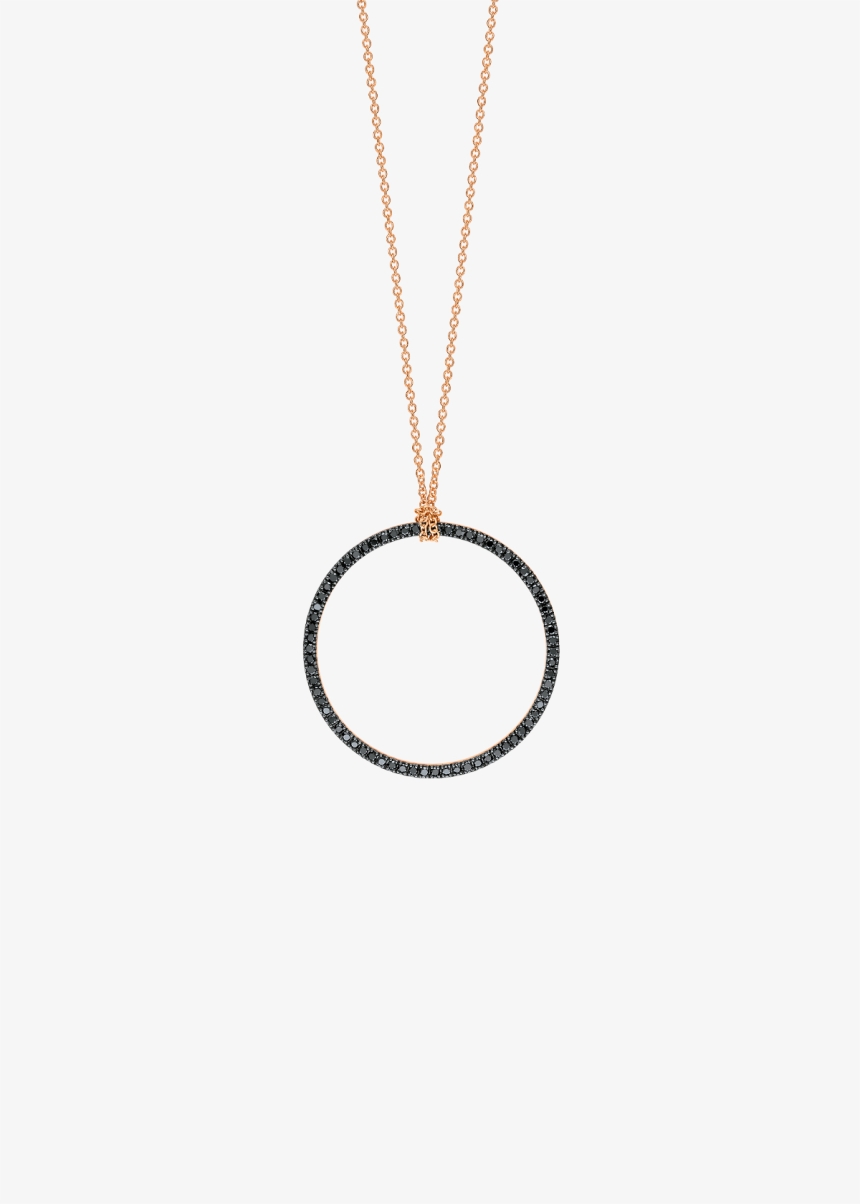 baby black diamond circle on chain