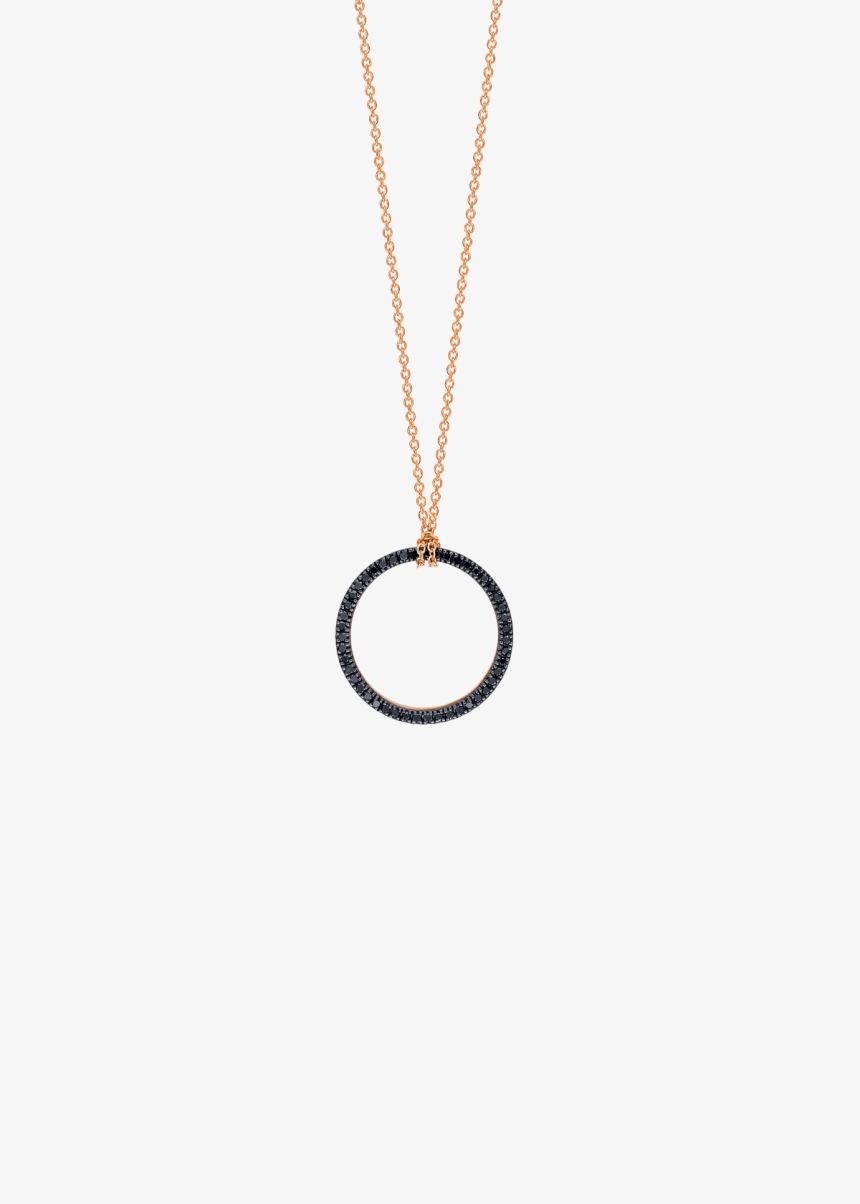 mini black diamond circle on chain