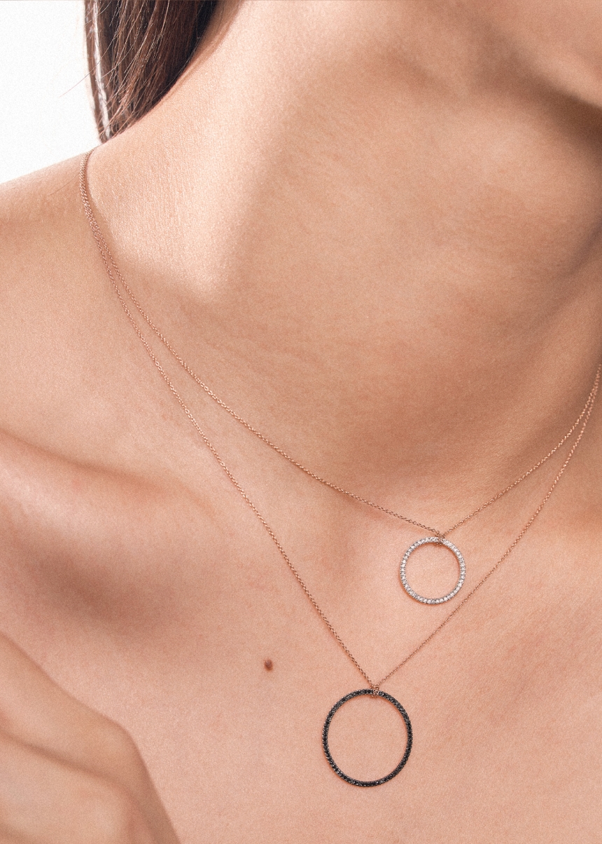 mini diamond circle on chain