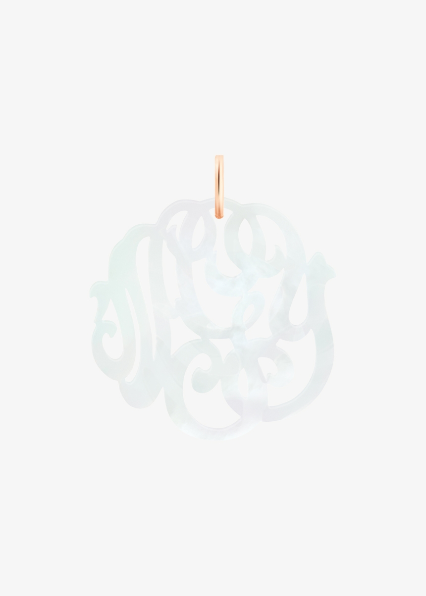 white mop monogram charm